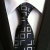 Maria King Fekete-kék kockás selyemhatású nyakkendő