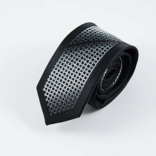 Maria King GUSLESON fekete-szürke dupla mintás színátmenetes vékony nyakkendő nyakkendő