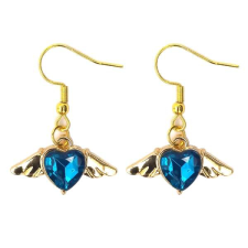 Maria King Kék kristály szív angyalszárny fülbevaló fülbevaló