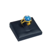 Maria King Kék virágos üveglencsés gyűrű, választható arany és ezüst színben