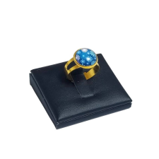 Maria King Kék virágos üveglencsés gyűrű, választható arany és ezüst színben gyűrű
