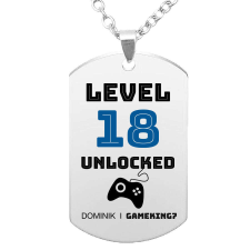Maria King Level 18 unlocked (tetszőleges számmal és névvel) medál lánccal vagy kulcstartóval nyaklánc