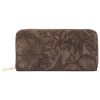 Maria King műbőr sötétbarna virágmintás pénztárca (19x9 cm)