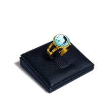 Maria King Nyújtózkodó cicás üveglencsés gyűrű, választható arany és ezüst színben gyűrű