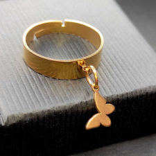 Maria King Pillangós charmos állítható méretű gyűrű, arany színű, választható szélességben gyűrű