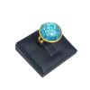 Maria King Török mintás kék üveglencsés gyűrű, választható arany és ezüst színben