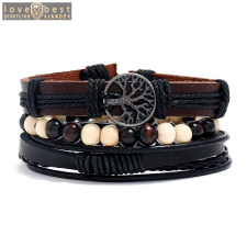 MariaKing 4 db-os műbőr karkötő szett, Élet Fája motívummal karkötő