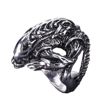 MariaKing Alien jellegű gyűrű, antik ezüst hatású gyűrű