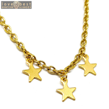 MariaKing Arany színű nyaklánc három nemesacél Csillag medállal nyaklánc
