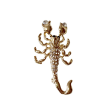 MariaKing Arany színű skorpió bross mesterséges kristállyal bross
