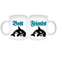 MariaKing Best Friends (Legjobb barátok) kardszárnyú delfines Páros Bögre (2 db) bögrék, csészék