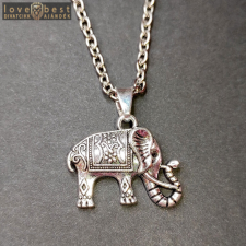MariaKing Díszes Elefántos medál lánccal, ezüst színű nyaklánc