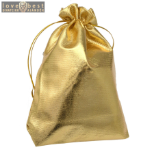 MariaKing Fényes arany textil kis ajándéktasak ékszerhez, kulcstartóhoz (80x115 mm) ajándéktasak