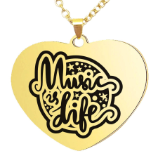 MariaKing Music is Life medál lánccal, választható több formában és színben nyaklánc