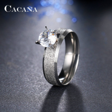 MariaKing Nemesacél gyűrű cirkónium kővel, ezüst színű, 8-as méret gyűrű