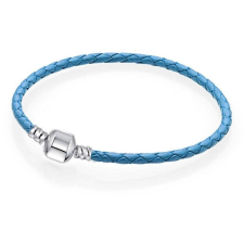 MariaKing Pandora stílusú műbőr charm karkötő, kék - 21 cm karkötő
