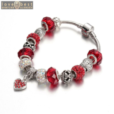 MariaKing Pandora stílusú szív charmos női karkötő, 19 cm karkötő