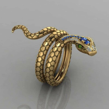 MariaKing Retró színes kristályos kígyós gyűrű, 9 gyűrű