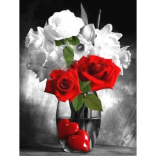 MariaKing Rózsacsokor vázában - számfestő készlet kerettel (40x50 cm) kreatív és készségfejlesztő