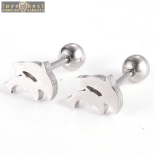 MariaKing Rozsdamentes acél delfines fülbevaló, 5,5x8x2 mm fülbevaló