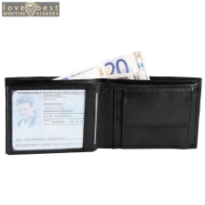 MariaKing Steinmeister valódi bőr uniszex pénztárca, fekete (12x9 cm) pénztárca