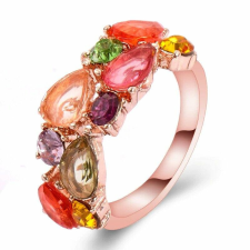 MariaKing Színkavalkád kristályokkal kirakott gyűrű, 8 gyűrű