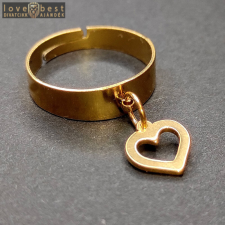 MariaKing Szív charmos állítható méretű gyűrű, arany színű, választható szélességben gyűrű