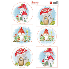 Marianne Design KivágóívA4 - Gnomes mushrooms - Decoupage paper (1 db) matrica