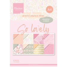 Marianne Design Papírkészlet A4 - So lovely - Pretty Papers Bloc (16 ív) decoupage papír
