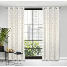 Marigold sötétítő függöny tavirózsa levél mintával Fehér/arany 140x250 cm lakástextília