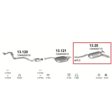 Marix Kipufogódob, hátsó, Mercedes 300 (W124), 3.0, 1985-1993.07 (KC) kipufogó alkatrész