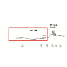 Marix Kipufogódob, közép, Fiat Albea Sedan, 1.6, 1998-2000 (KC) kipufogó alkatrész