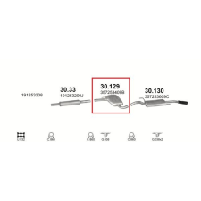 Marix Kipufogódob, VW Passat 1.8/1.8GT közép 88- (KC) kipufogó alkatrész