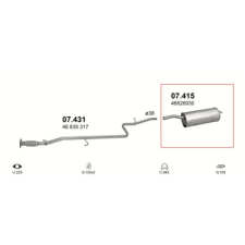Marix Kipufopgódob, hátsó, Fiat Doblo, 1.2-1.4, 2000-2005 kipufogó alkatrész