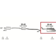 Marix Marix 22.42 kipufogó hátsó dob kipufogó alkatrész