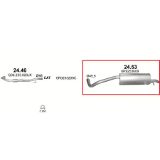 Marix Marix 24.53 kipufogó hátsó dob kipufogó alkatrész
