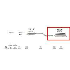 Marix Marix hátsó kipufogó dob, PEUGEOT 106 kipufogó alkatrész