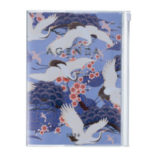  MARK'S 2025/26 Taschenkalender, A5 Japan / Birds // Purple naptár, kalendárium