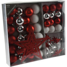 MÁRKA NÉLKÜL KARÁCSONYFADÍSZ SZETT MŰANYAG, 45DB-OS TÖBBSZÍNŰ karácsonyfadísz