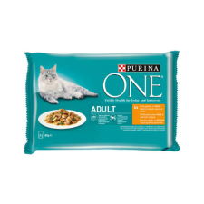 Mars-Nestlé Purina ONE Adult - nedves eledel (csirke,zöldbab) macskák részére (4x85g) macskaeledel