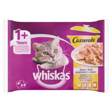 Mars-Nestlé Whiskas Adult Casserole &quot;Szárnyas Válogatás&quot; - aszpikban - alutasakos (pulyka,kacsa,baromfi,csirke) macskák részére (4x85g) macskaeledel