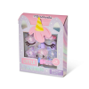 Martinelia Little Unicorn kozmetikai szett, 2 körömfény, 2 rúzs, 2 körömlakk, többszínű, 14,5x3,5x18 cm