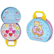Martinelia smink szett, make-up szett kék fémbőröndben, donut worry szépségszalon