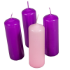  Mártott henger gyertya 40x120 mm lila-rózsaszín 4db/csom (db ár)
