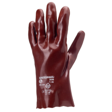  MÁRTOTT PVC KESZTYŰ, BORDÓ, SAV/LÚG/OLAJÁLLÓ, 27CM-ES_9 védőkesztyű