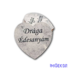 Márványhatású szív 5 cm - Drága Édesanyám dekorációs kellék