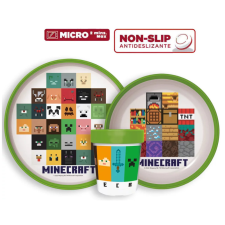Marvel Minecraft csúszásmentes étkészlet, micro műanyag szett babaétkészlet