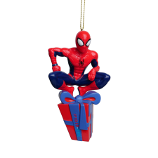 Marvel Pókember 3D fa dísz ajándékkal, Marvel, 5 cm, piros karácsonyfadísz
