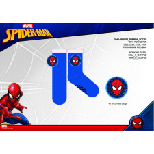Marvel Spiderman csúszásgátlós meleg téli zokni gyerekeknek - sherpa zokni - sötétkék gyerek zokni