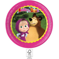 Mása és a medve papírtányér 8 db-os 23 cm FSC party kellék